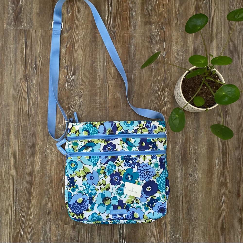 Vera Bradley Blueberry Blooms Triple Zip Hipster